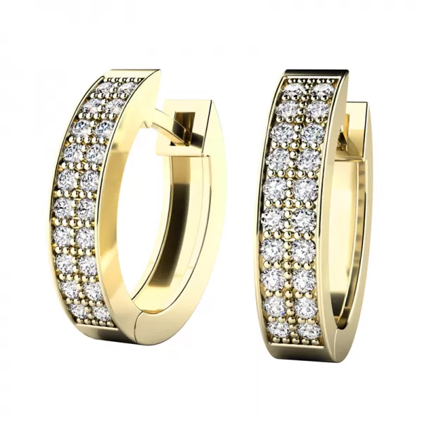 Dámske náušnice žlté zlato 585/1000 zirkónové oválky 10950-ZL-ZIR