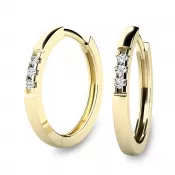 Dámske náušnice žlté zlato 585/1000 prírodný diamant G/SI kruhy 10986-ZL-DIA