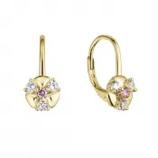 Pozlátené strieborné náušnice so zirkónmi 11508.1 crystal
