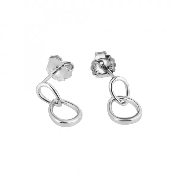 Strieborné náušnice dva malé ovály 61045