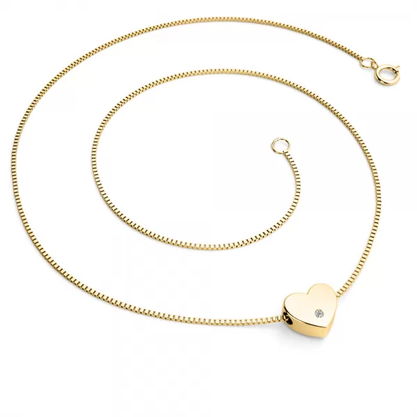 Náhrdelník srdca s diamantom 10979-NH01-ZL-DIA