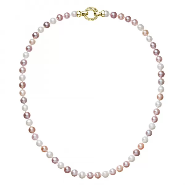 Perlový náhrdelník z pravých riečnych perál mix farieb 22004.3