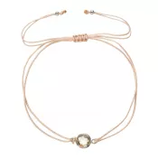 Textilný náramok béžový s kryštálom 13041.3 beige