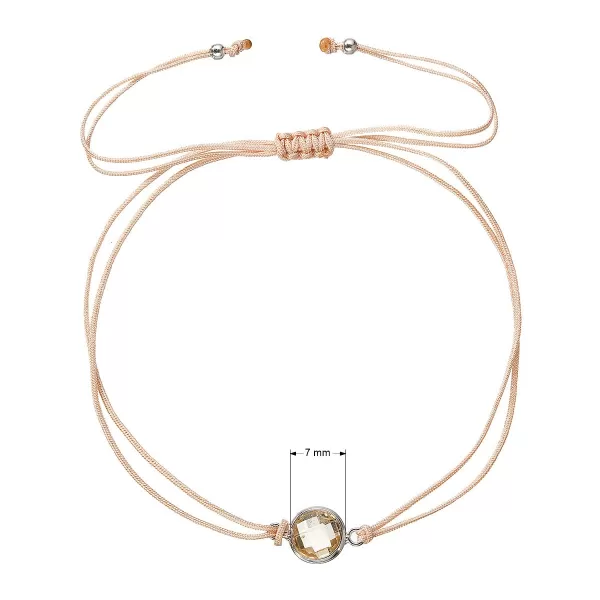 Textilný náramok béžový s kryštálom 13041.3 beige