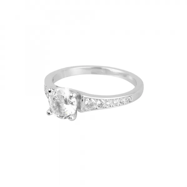 Strieborný prsteň luxusné so zirkónmi biely štvorec 15009.1 crystal