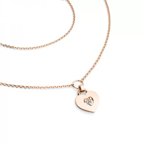 Náhrdelník srdca s diamantom 10874-NH05-in-dia