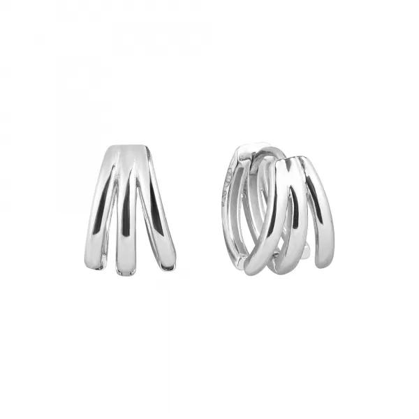 Strieborné náušnice tri kruhy 61055