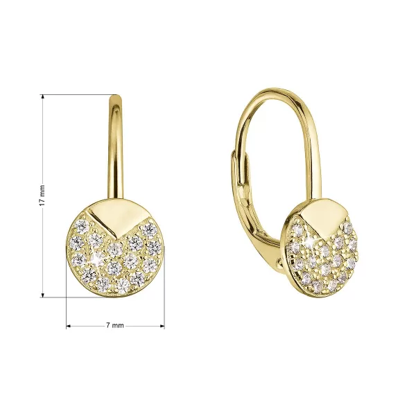Pozlátené strieborné náušnice so zirkónmi 11517.1 crystal