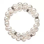 Perlový náramok dvojradový biely 33065.1 biela
