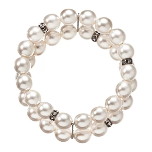 Perlový náramok dvojradový biely 33065.1 biela