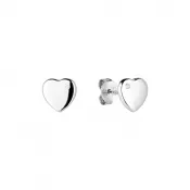 Strieborné náušnice lesklé srdiečko s malým zirkónom 11546.1 crystal