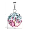 Strieborný prívesok s kryštálmi Swarovski mix farieb okrúhly 34225.3 water lilly
