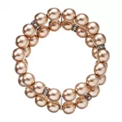 Perlový náramok dvojradový svetlo bronzový 33065.3 lt.bronze