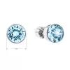 Strieborné náušnice pecka so Swarovski kryštálmi modré okrúhle 31113.3 aqua