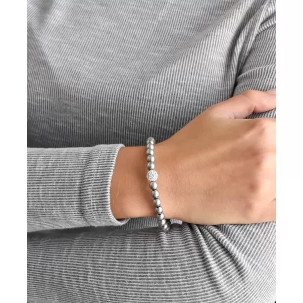 Perlový náramok šedý s Preciosa kryštálmi 33115.3