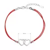 Kabbalah náramok so striebornými srdiečkami 13050.3 red