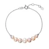Strieborný náramok 7 riečnych perál na retiazke 23024.3 multi