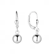 Strieborné náušnice visiace s hojdajúcou sa guličkou 61061