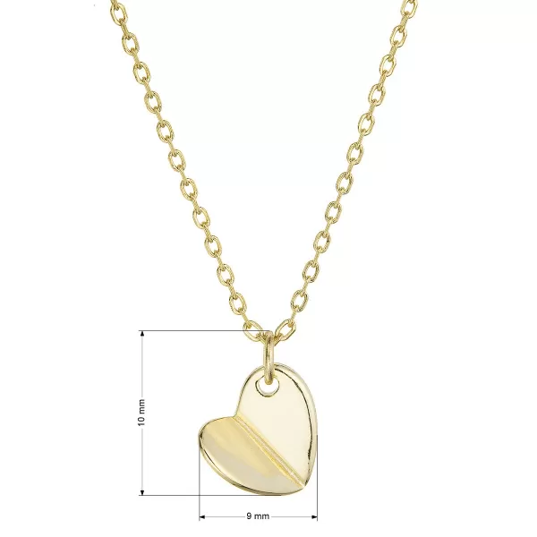 Pozlátený strieborný náhrdelník srdca 62013