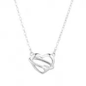 Strieborný náhrdelník srdca so srdiečkom zo zirkónu 12099.1 crystal
