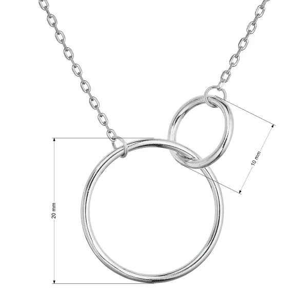 Strieborný náhrdelník s krúžkami 62025
