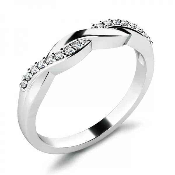 Prsteň s británmi bieleho zlata 10996-B-Dia