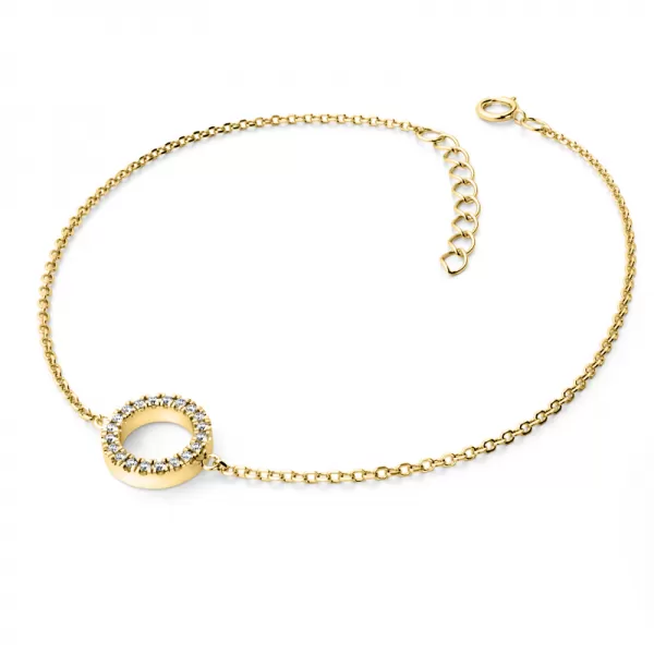 Náramok s prsteňom vysadeným s diamantmi 10981-NR01-ZL