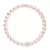 Perlový náramok ružový s Preciosa kryštálmi 33115.3