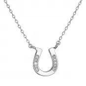Strieborný náhrdelník podkova so zirkónmi 12108.1