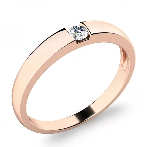 Zásnubný prsteň biele zlato 585/1000 prírodný diamant 0,055 ct G/SI ZP-10978-CV-DIA