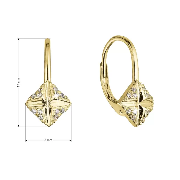 Pozlátené strieborné náušnice so zirkónmi 11516.1 crystal