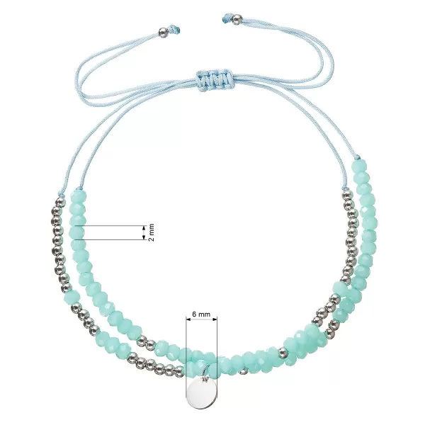 Textilný náramok tyrkysové korálky 13038.3 turquoise