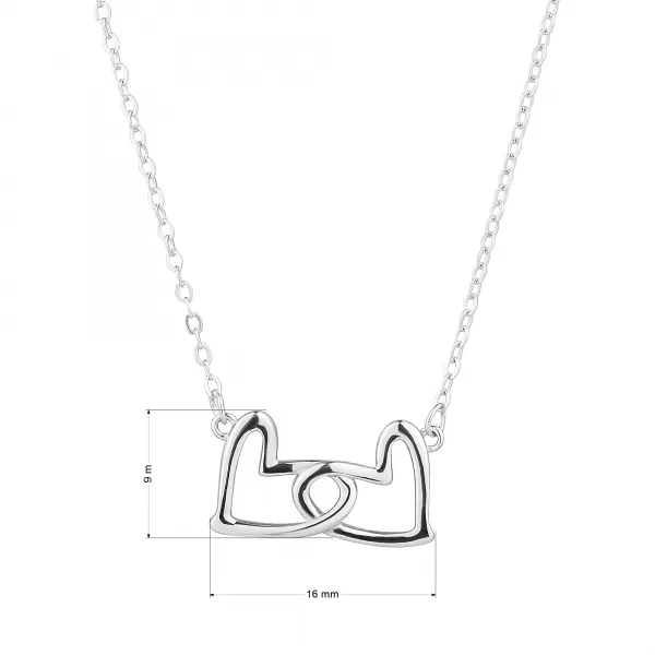 Strieborný náhrdelník dve spojené srdcia 62020