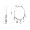 Strieborné náušnice kruhy so zavesenými zirkónmi bielej 11482.1