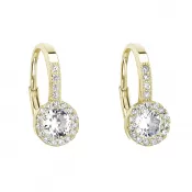 Čalúnenie sklenených náušníc so zirkónmi v bielej farbe 11202.1