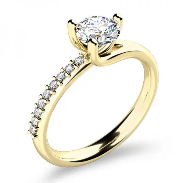 Dámsky prsteň žlté zlato 585/1000 prírodný diamant 0,754 ct 10964-ZL-DIA