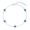 Strieborný náramok so syntetickými opálmi modrý okrúhly 13029.3 blue