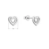 Strieborné náušnice dve srdiečka v sebe 61037