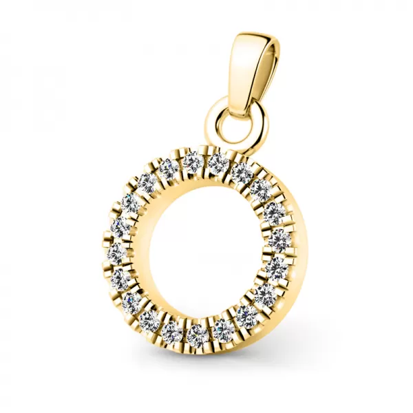 Žltý zlatý prsteň s diamantmi 10972-Zl-dia