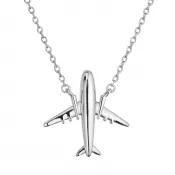 Strieborný náhrdelník lietadlo 62032