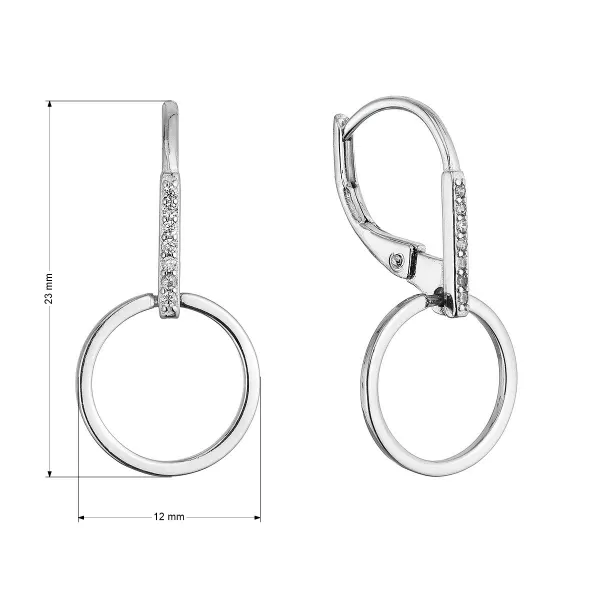 Strieborné náušnice visiaci krúžok 11539.1