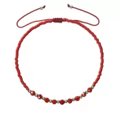 Textilné Miyuki náramok červený achát 13037.3 red