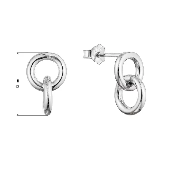 Strieborné náušnice visiace krúžky 61029
