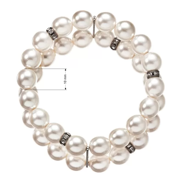 Perlový náramok dvojradový biely 33065.1 biela
