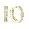 Pozlátené strieborné náušnice kruhy so zirkónmi v bielej farbe 11238.1