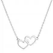 Strieborný náhrdelník dve srdiečka 62008