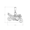 Strieborný prívesok motorka 64008