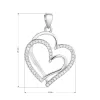 Strieborný prívesok dve srdiečka so zirkónmi v bielej farbe 14018.1
