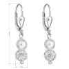 Strieborné náušnice visiace s Preciosa kryštály biele okrúhle 31244.1
