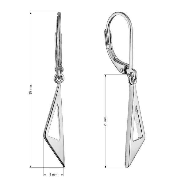 Strieborné náušnice visiace 61023